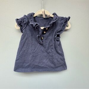 Janie & Jack Navy Blue Ruffled Top 6-12 months